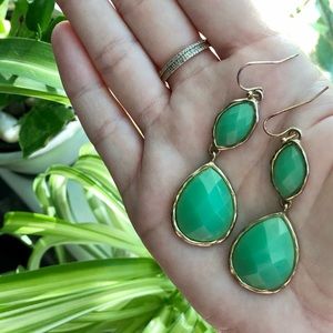 Green Double-Drop Earrings